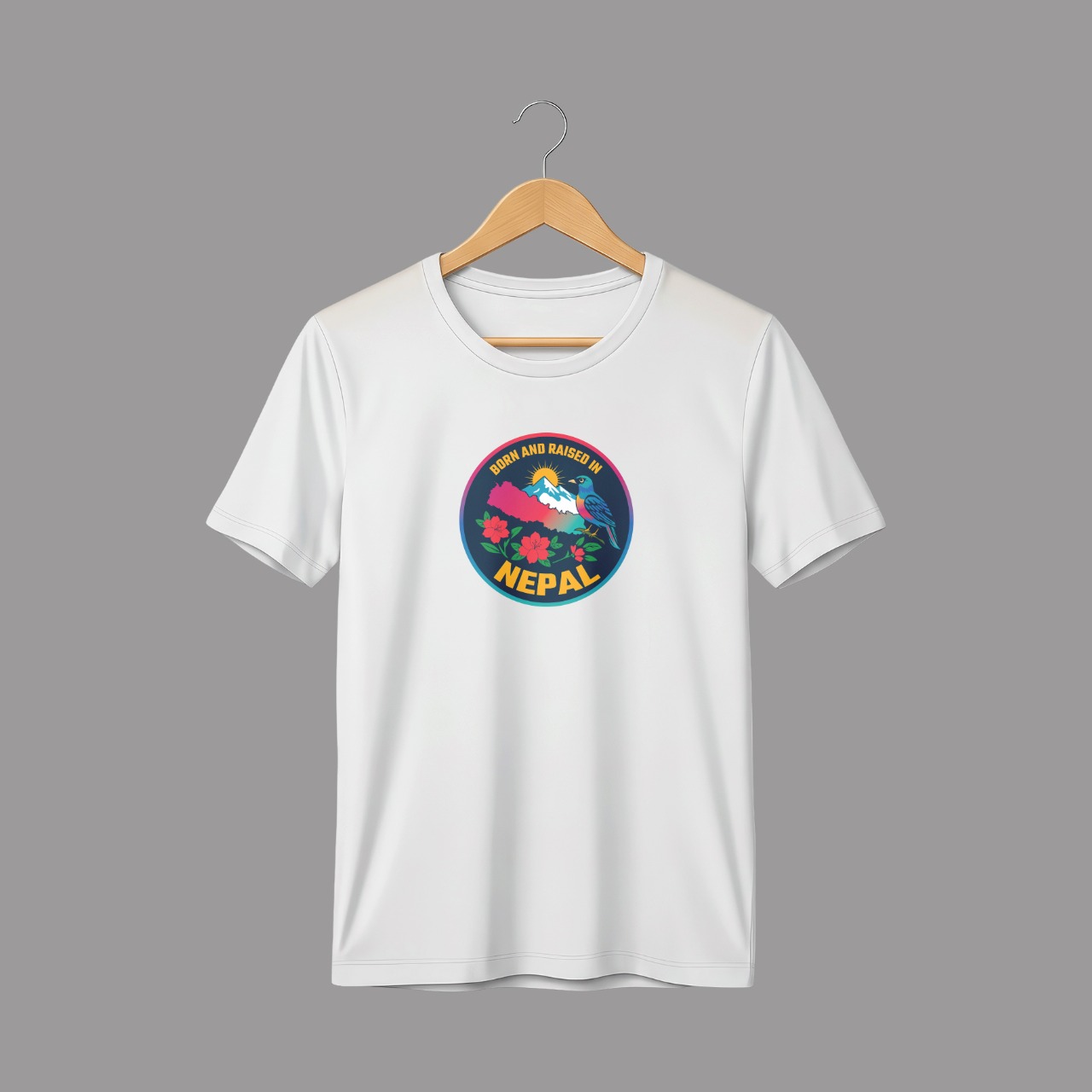 Born and Raised in Nepal" Graphic T-Shirt - Custom Premium Tee for Nepali Pride
