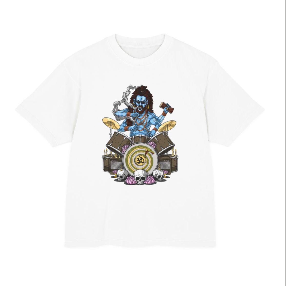 Shiva the Destroyer Drumming T-Shirt - Custom Premium Hindu Graphic Tee